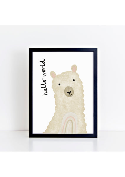 Happy Llama Print - Hello World
