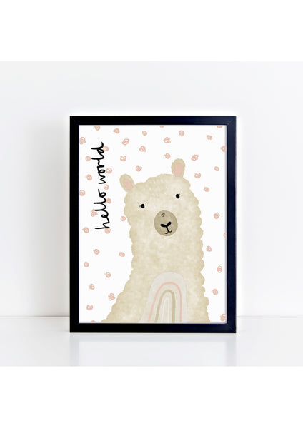 Happy Llama Print - Spotty Hello World