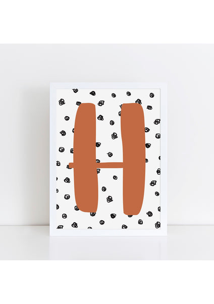 Spotty Background Initial Print - various colours available