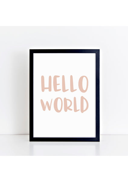 Hello World Print - Pink