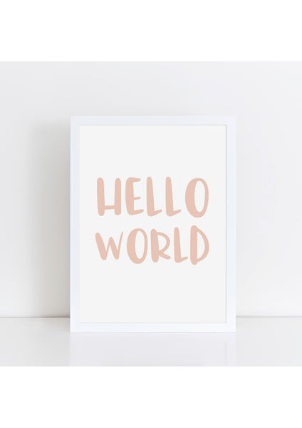 Hello World Print - Pink