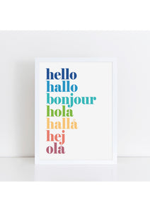 hello hallo Print - alternative rainbow colourway