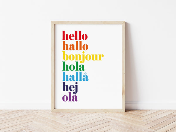 hello hallo Print - rainbow