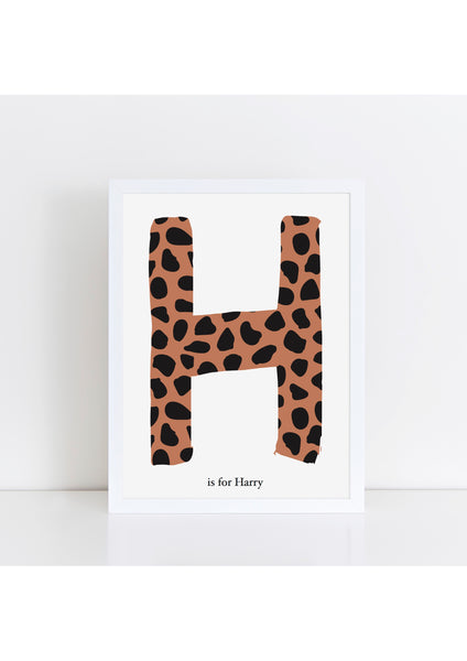 Dalmatian Spot Initial Print - rust