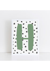 Spotty Background Initial Print - green