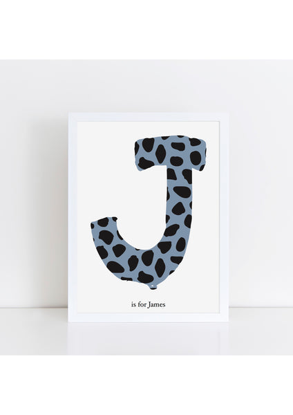 Dalmatian Spot Initial Print - stone initial