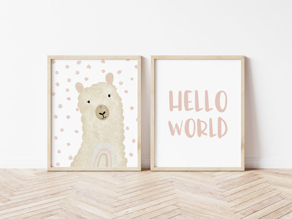 Hello World Print - Pink