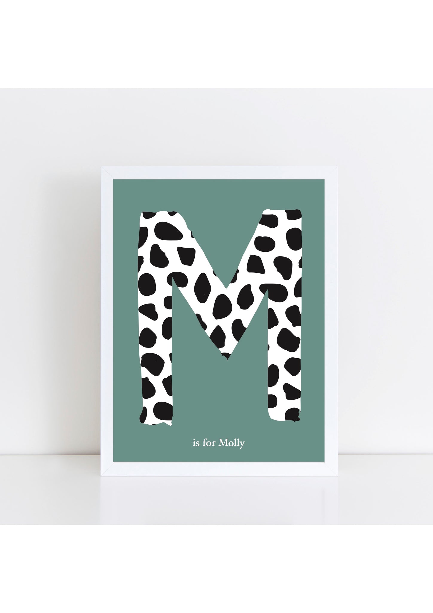 Dalmatian Spot Initial Print - green