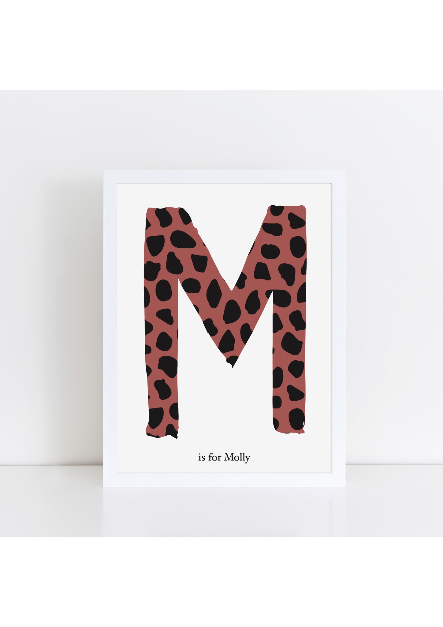 Dalmatian Spot Initial Print - brick