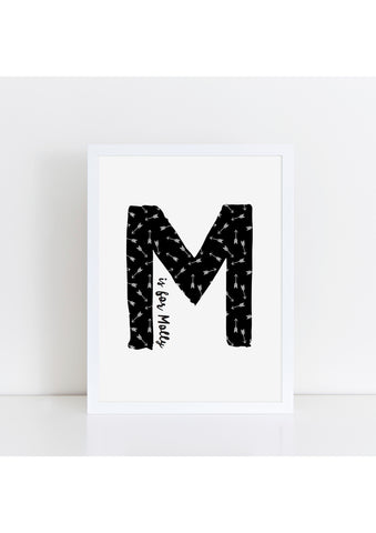 Monochrome Initial Print - arrows