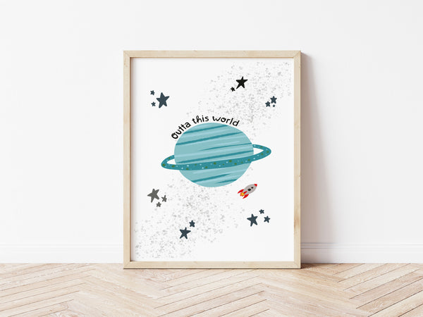 Outta This World White Print