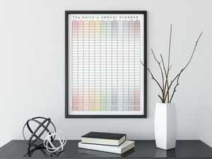 Personalised Perpetual Annual Wall Planner - Muted