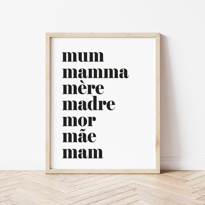 Personalised Mother's Day wall art print