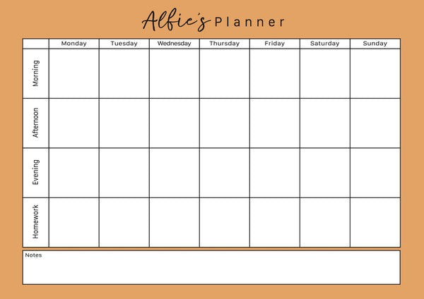 Personalised Weekly Planner - mustard