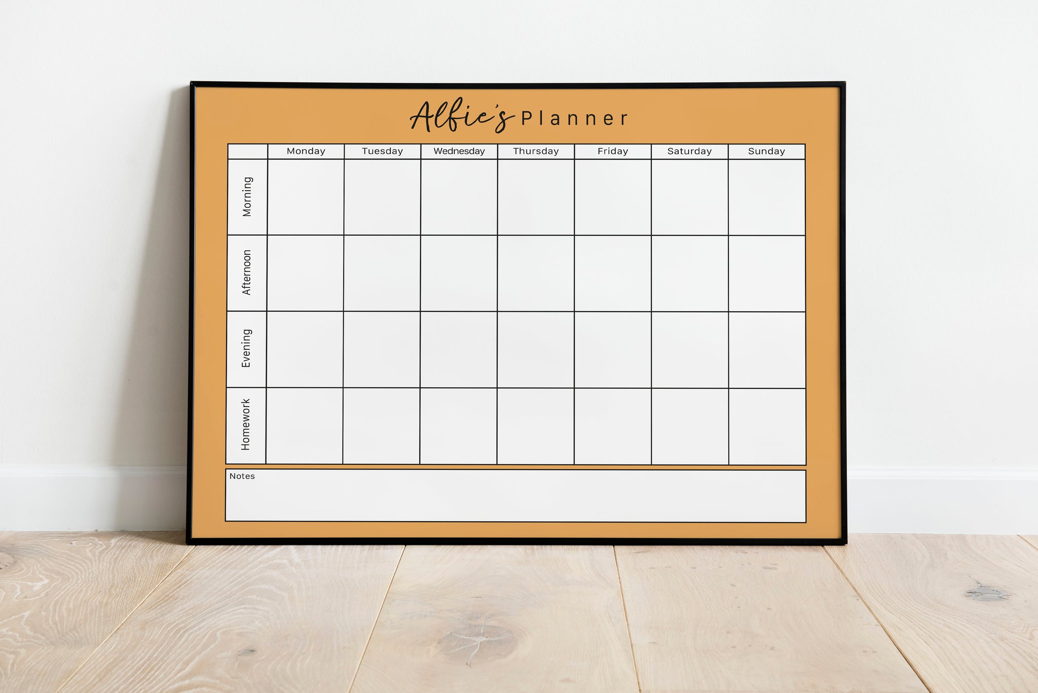 Personalised Weekly Planner - mustard