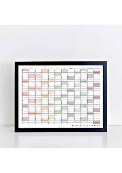 Personalised 2023 Landscape Wall Planner - muted tones