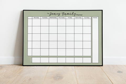 Weekly Family Planner in Sage - personalised