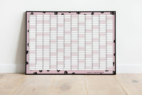 2023 Wall Planner - Pink + Black Spots Landscape