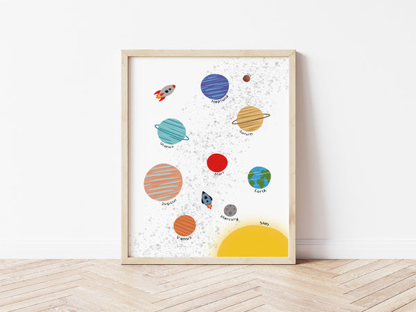 Planets 2 White Print