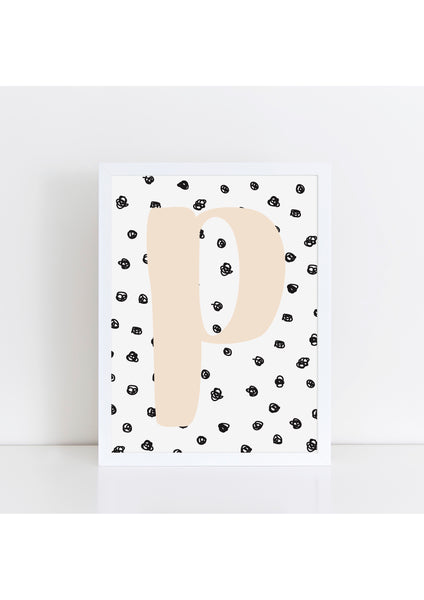 Spotty Background Initial Print - various colours available