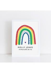 Rainbow Birth Print - brights