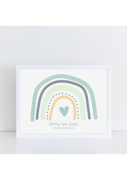 Rainbow Love Landscape Print - greens