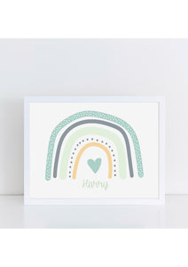 Rainbow Love Landscape Print - greens