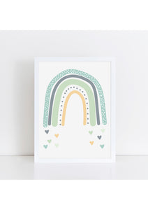 Rainbow Love Print - greens