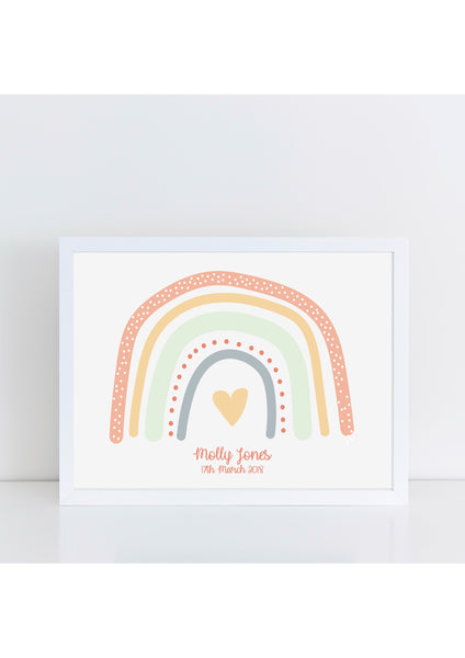 Rainbow Love Landscape Print - peach