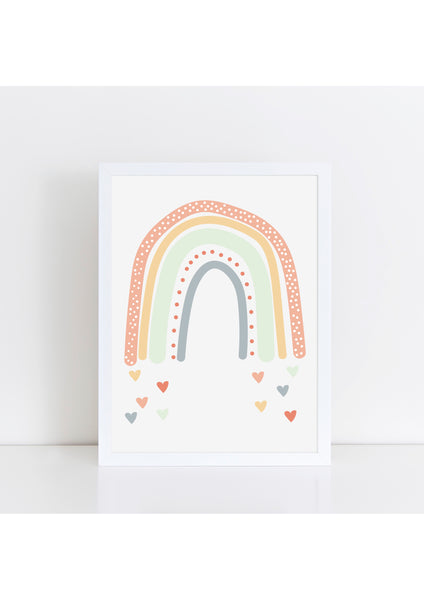 Rainbow Love Print - peaches