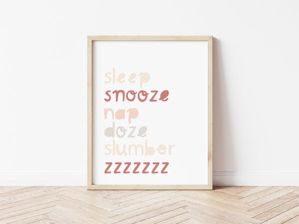 Sleep Snooze Boho Print