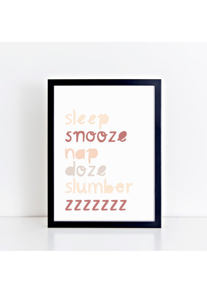 Sleep Snooze Boho Print