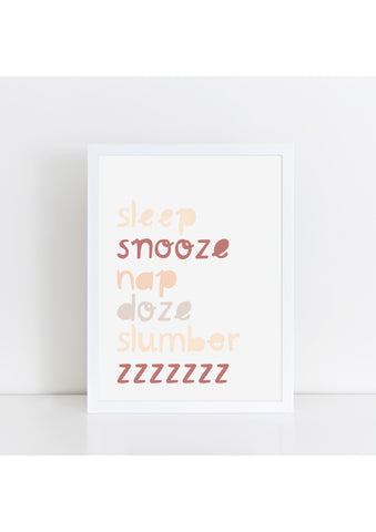 Sleep Snooze Boho Print