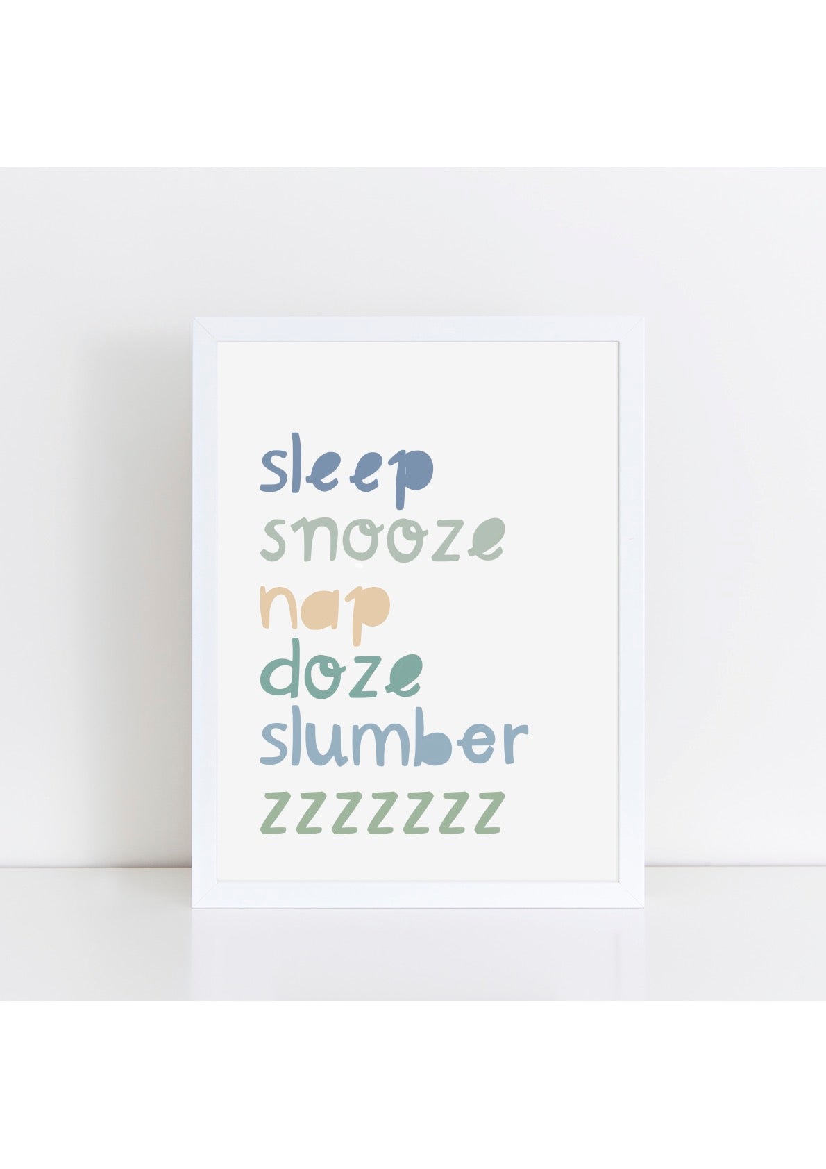 Sleep Snooze Greens Print