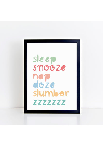 Sleep Snooze Spring Print