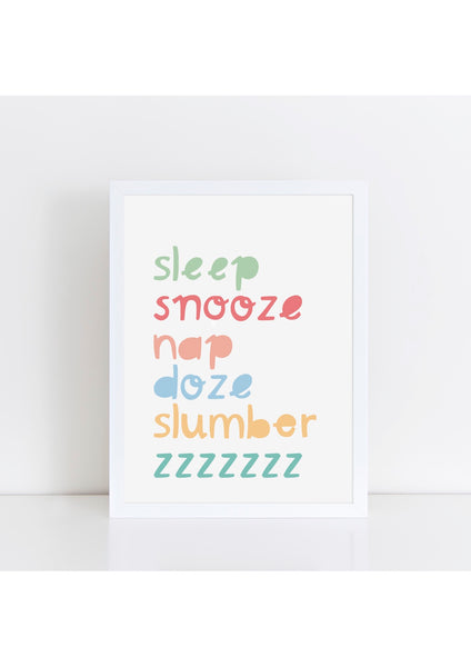 Sleep Snooze Spring Print