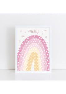 Personalised Rainbow Print - pinks