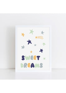 Sweet Dreams Print - navy