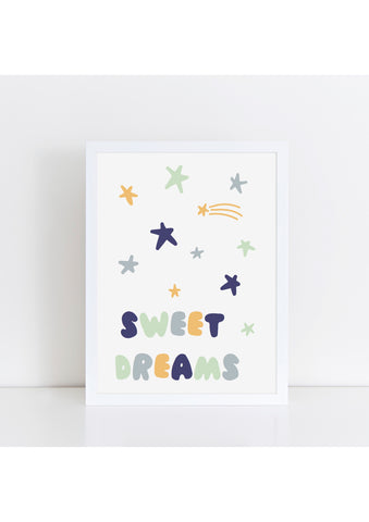 Sweet Dreams Print - navy