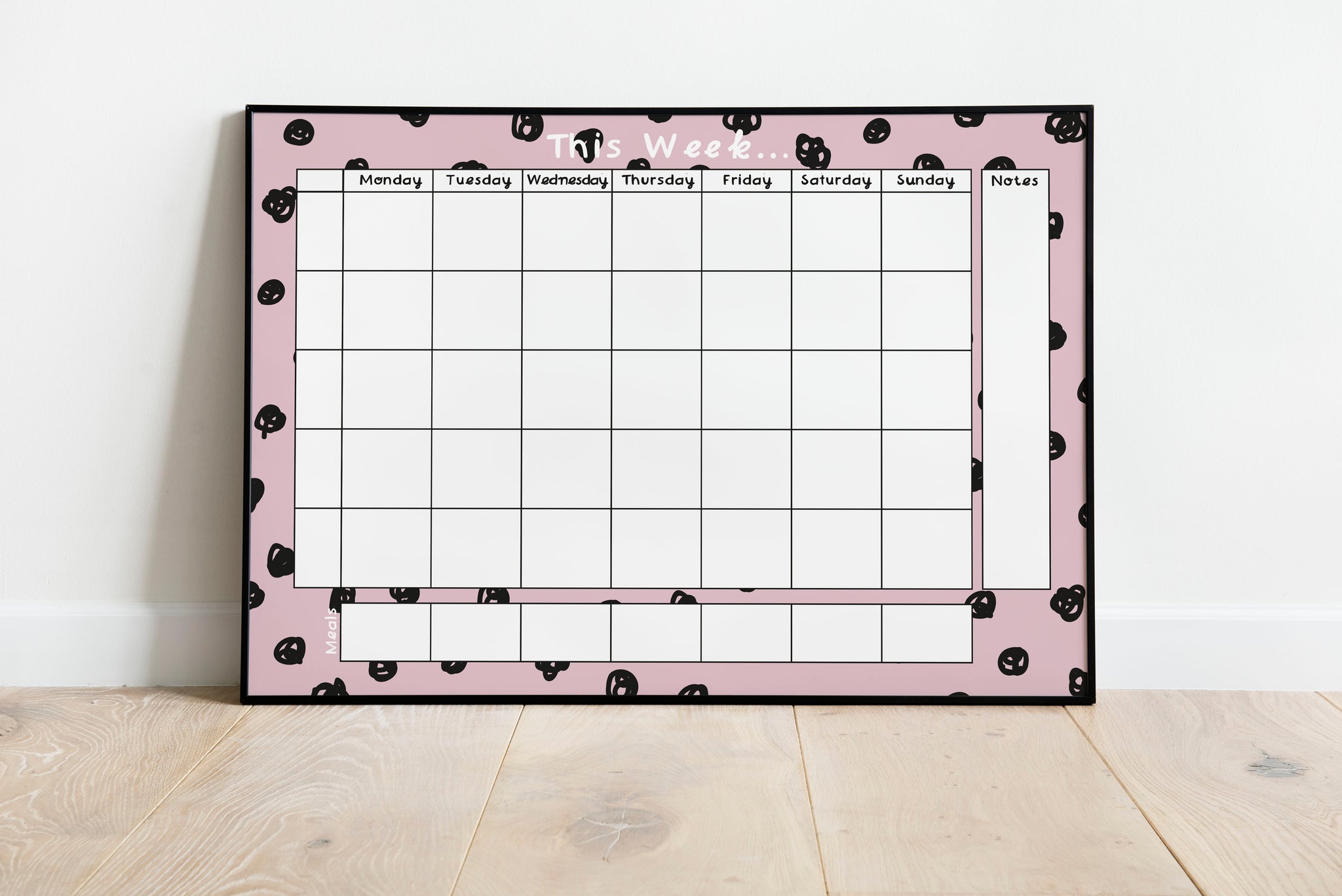 Weekly Family Planner - Pink Spotty