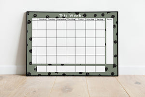 Weekly Family Planner - Green Spotty