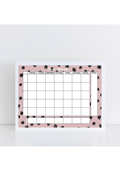 Weekly Family Planner - Pink Spotty