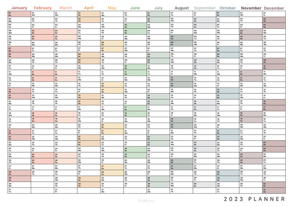 2023 Wall Planner in Landscape - muted tones