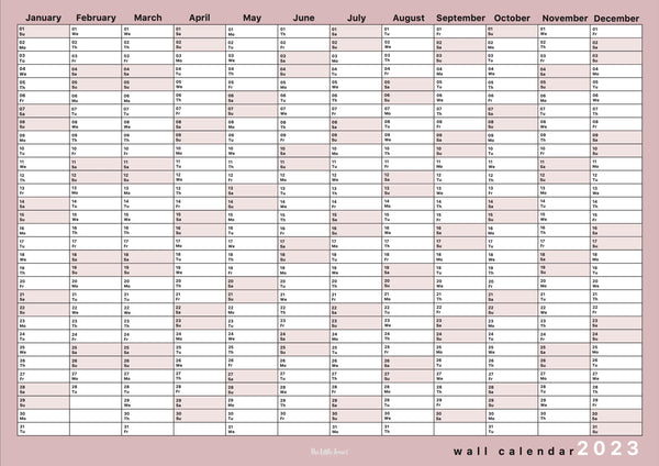 2023 Wall Planner - Pink Landscape