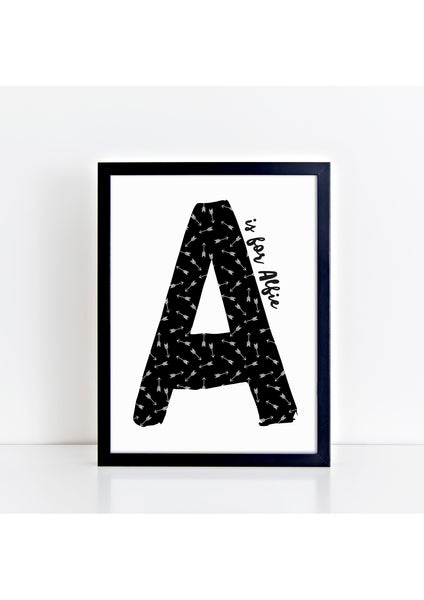 Monochrome Initial Print - arrows