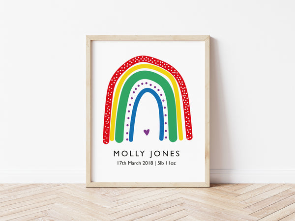 Rainbow Birth Print - brights