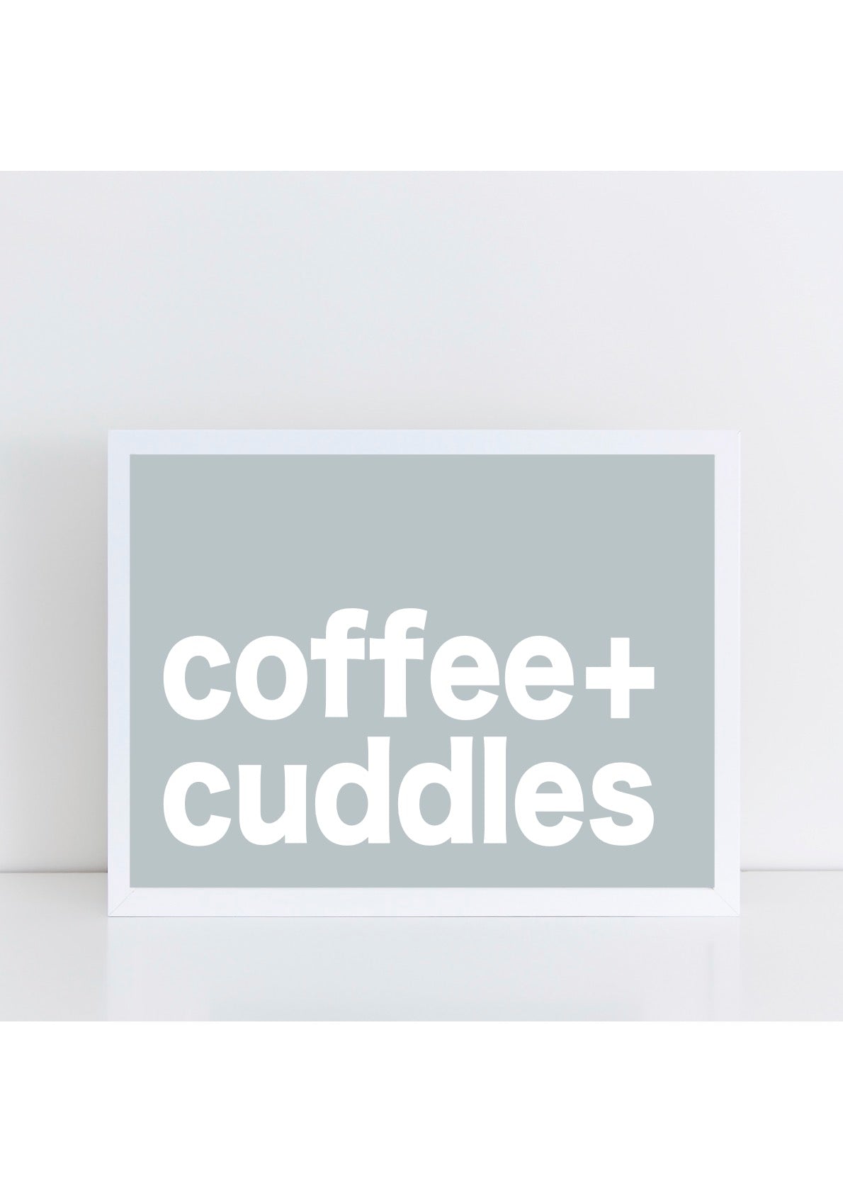 Coffee + Cuddles Print - Blue