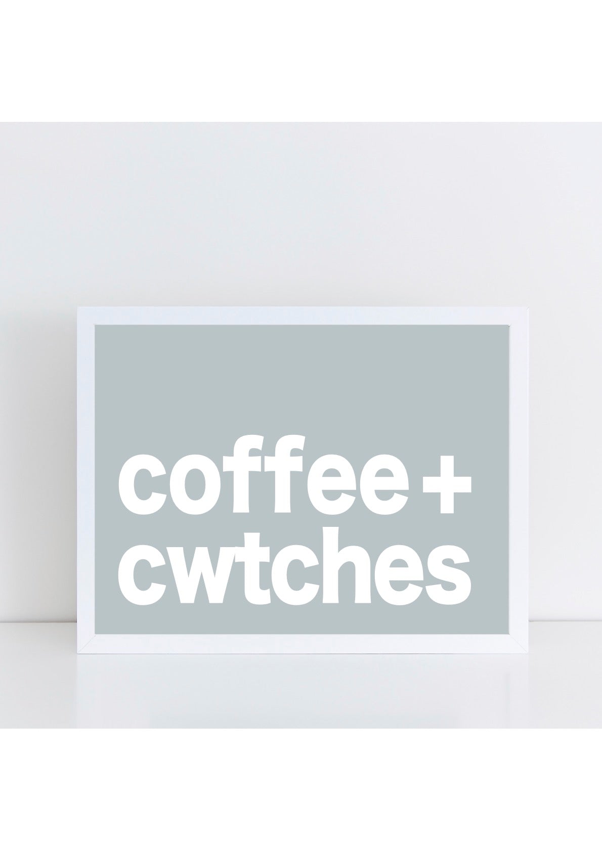 Coffee + Cwtches Print - Blue