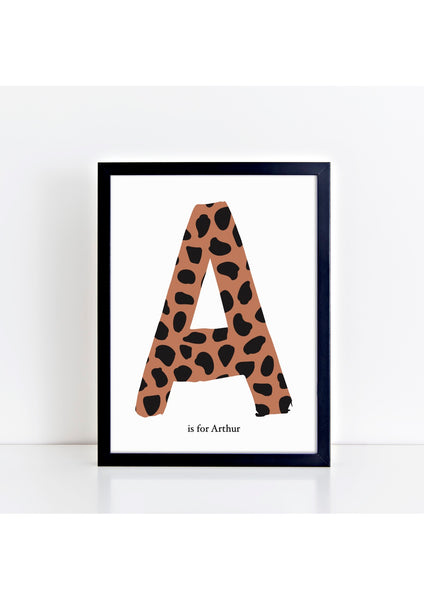 Dalmatian Spot Initial Print - rust