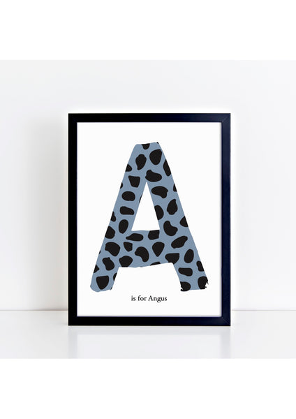 Dalmatian Spot Initial Print - stone initial